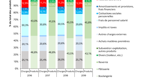 Capture d’écran tiré des comptes de résultat des entreprises de  l’industrie et du commerce artisanal de la failière farine-pain